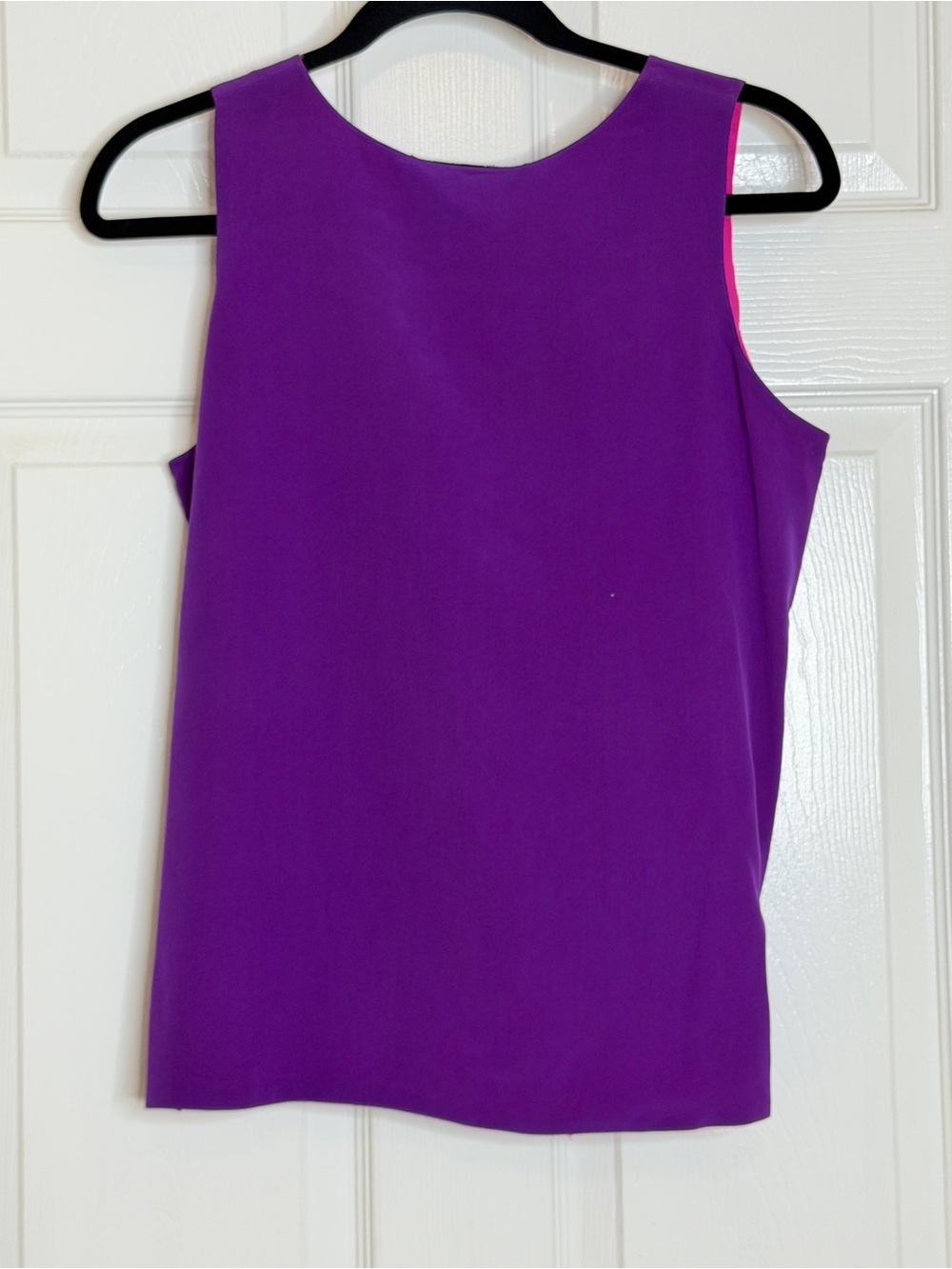 August Silk Petite Reversible 100% Silk Sleeveless Shell Top Purple Pink - Picture 3 of 6